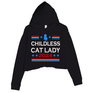 Childless Cat Lady 2024 Crop Fleece Hoodie