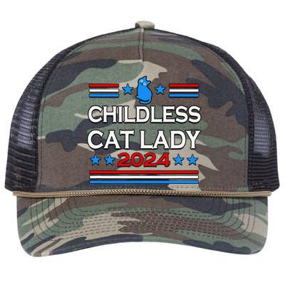 Childless Cat Lady 2024 Retro Rope Trucker Hat Cap