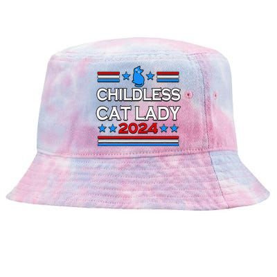 Childless Cat Lady 2024 Tie-Dyed Bucket Hat