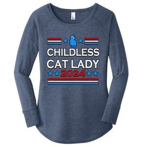 Childless Cat Lady 2024 Women's Perfect Tri Tunic Long Sleeve Shirt