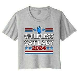 Childless Cat Lady 2024 Women's Crop Top Tee