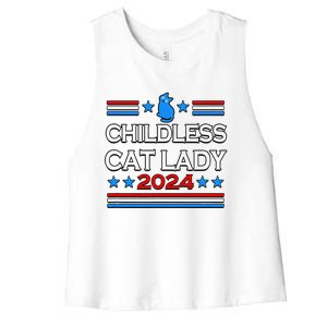 Childless Cat Lady 2024 Women's Racerback Cropped Tank