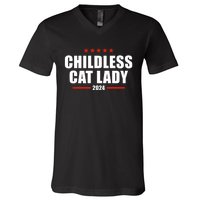 Childless Cat Lady 2024 Childless Cat Lady V-Neck T-Shirt