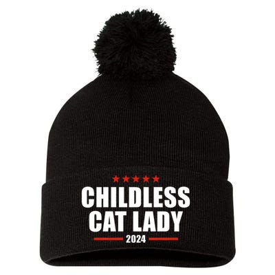 Childless Cat Lady 2024 Childless Cat Lady Pom Pom 12in Knit Beanie