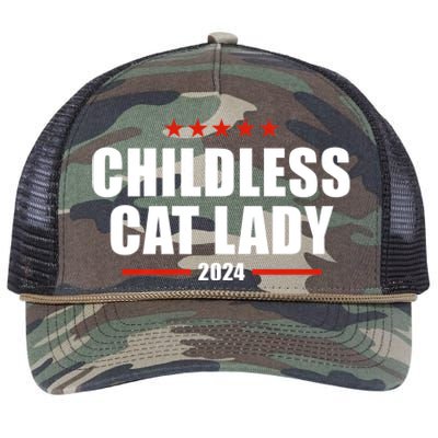 Childless Cat Lady 2024 Childless Cat Lady Retro Rope Trucker Hat Cap