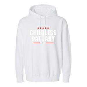 Childless Cat Lady 2024 Childless Cat Lady Garment-Dyed Fleece Hoodie