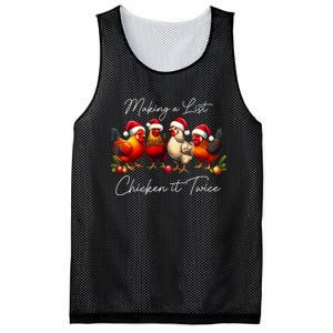 Christmas Chicken Lover Xmas Making A List Chicken It Twice Mesh Reversible Basketball Jersey Tank