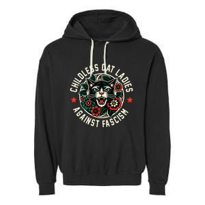 Childless Cat Ladies Against Fascism Garment-Dyed Fleece Hoodie