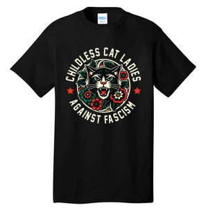 Childless Cat Ladies Against Fascism Tall T-Shirt