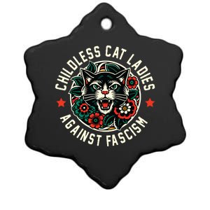 Childless Cat Ladies Against Fascism Ceramic Star Ornament