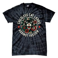 Childless Cat Ladies Against Fascism Tie-Dye T-Shirt