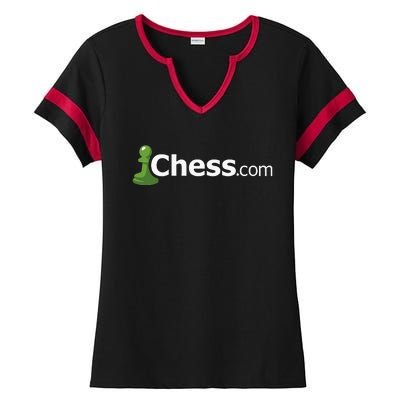 Chess.com Classic Logo Online Chess Site Fan Ladies Halftime Notch Neck Tee