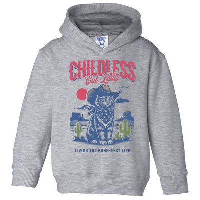 Childless Cat Lady For Kamala Harris Cat Lover Cowboy Kamala Toddler Hoodie