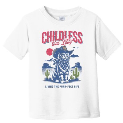 Childless Cat Lady For Kamala Harris Cat Lover Cowboy Kamala Toddler T-Shirt