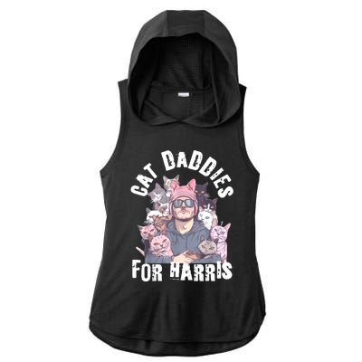 Childless Cat Lady Kamala Cat Dad Ladies PosiCharge Tri-Blend Wicking Draft Hoodie Tank