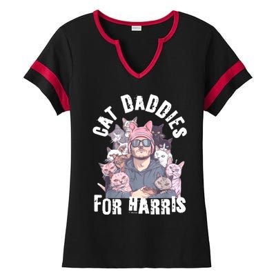 Childless Cat Lady Kamala Cat Dad Ladies Halftime Notch Neck Tee