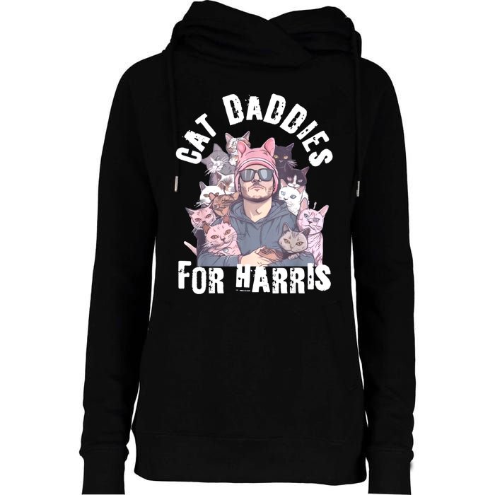 Childless Cat Lady Kamala Cat Dad Womens Funnel Neck Pullover Hood