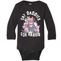 Childless Cat Lady Kamala Cat Dad Baby Long Sleeve Bodysuit