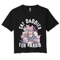 Childless Cat Lady Kamala Cat Dad Women's Crop Top Tee