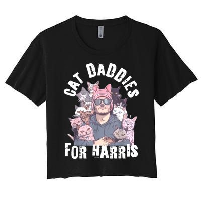 Childless Cat Lady Kamala Cat Dad Women's Crop Top Tee