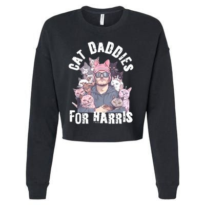 Childless Cat Lady Kamala Cat Dad Cropped Pullover Crew