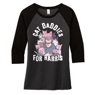 Childless Cat Lady Kamala Cat Dad Women's Tri-Blend 3/4-Sleeve Raglan Shirt