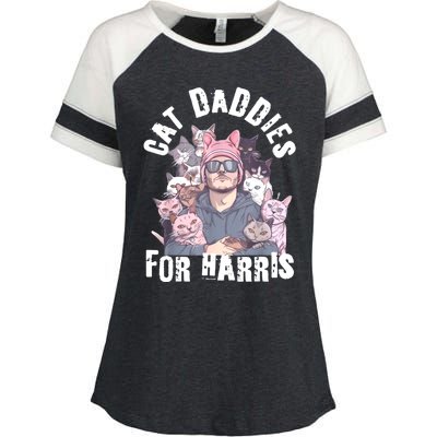 Childless Cat Lady Kamala Cat Dad Enza Ladies Jersey Colorblock Tee