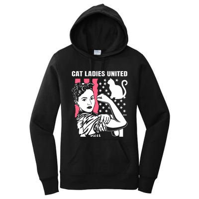 Childless Cat Lady For Cat Mom Women Cat Ladies Kamala Harris 2024 Women's Pullover Hoodie