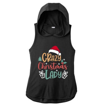 Crazy Christmas Lady Have Yourself A Merry Christmas Cool Gift Ladies PosiCharge Tri-Blend Wicking Draft Hoodie Tank