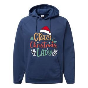 Crazy Christmas Lady Have Yourself A Merry Christmas Cool Gift Performance Fleece Hoodie