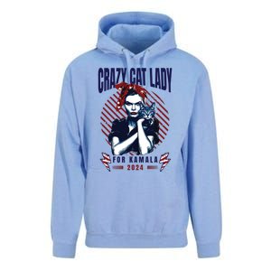 Crazy Cat Lady For Kamala 2024 Unisex Surf Hoodie