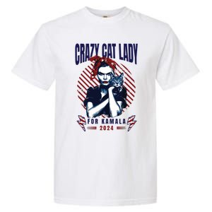 Crazy Cat Lady For Kamala 2024 Garment-Dyed Heavyweight T-Shirt