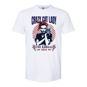 Crazy Cat Lady For Kamala 2024 Softstyle® CVC T-Shirt