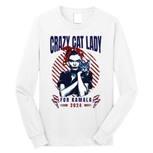 Crazy Cat Lady For Kamala 2024 Long Sleeve Shirt