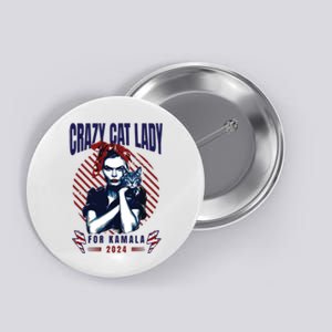 Crazy Cat Lady For Kamala 2024 Button