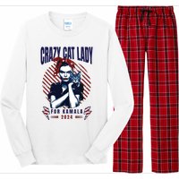 Crazy Cat Lady For Kamala 2024 Long Sleeve Pajama Set