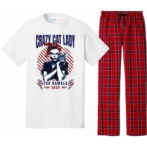 Crazy Cat Lady For Kamala 2024 Pajama Set