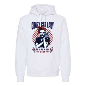 Crazy Cat Lady For Kamala 2024 Premium Hoodie