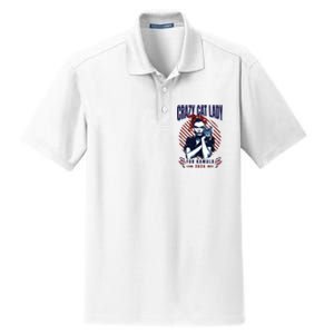 Crazy Cat Lady For Kamala 2024 Dry Zone Grid Polo