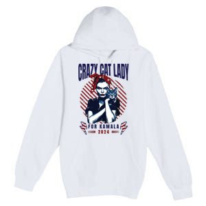 Crazy Cat Lady For Kamala 2024 Premium Pullover Hoodie