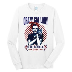 Crazy Cat Lady For Kamala 2024 Tall Long Sleeve T-Shirt