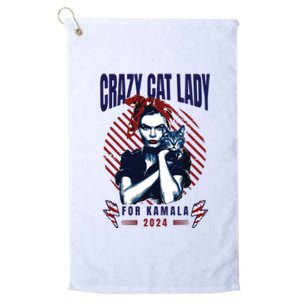 Crazy Cat Lady For Kamala 2024 Platinum Collection Golf Towel