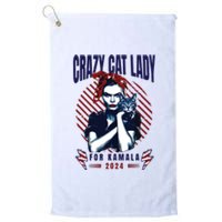 Crazy Cat Lady For Kamala 2024 Platinum Collection Golf Towel