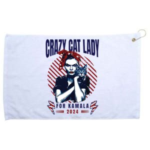 Crazy Cat Lady For Kamala 2024 Grommeted Golf Towel