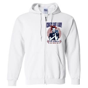 Crazy Cat Lady For Kamala 2024 Full Zip Hoodie