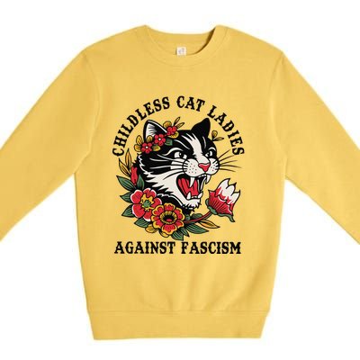 Childless Cat Ladies Against Fascism Feminist Premium Crewneck Sweatshirt