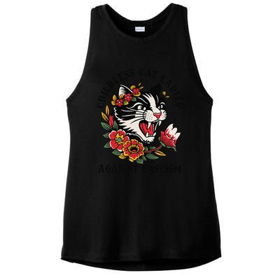 Childless Cat Ladies Against Fascism Feminist Ladies PosiCharge Tri-Blend Wicking Tank