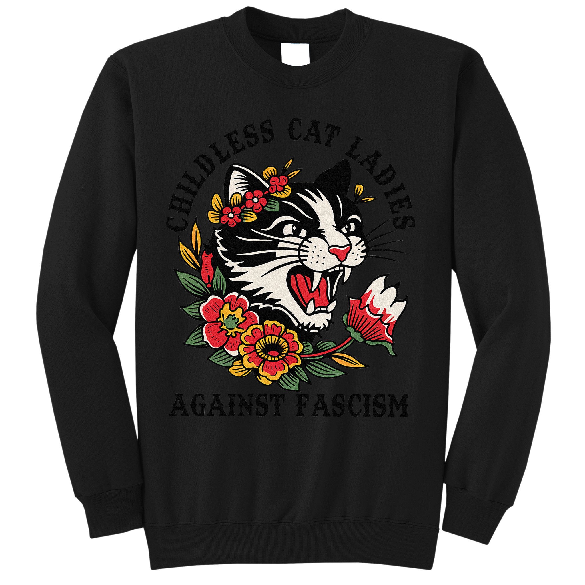 Childless Cat Ladies Against Fascism Feminist Sweatshirt