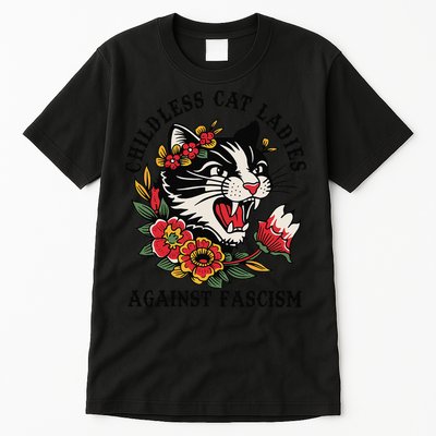 Childless Cat Ladies Against Fascism Feminist Tall T-Shirt