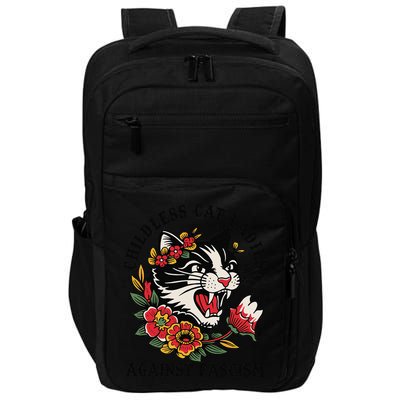 Childless Cat Ladies Against Fascism Feminist Impact Tech Backpack
